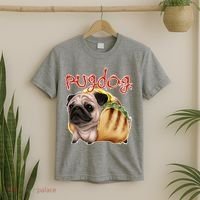 Pug Dog Funny Food T-Shirt thumb 2