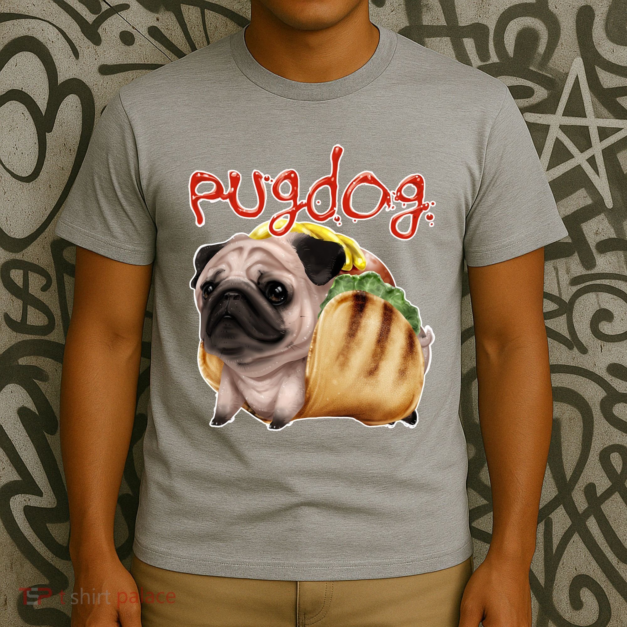 Pug Dog Funny Food T-Shirt