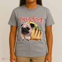 Pug Dog Funny Food T-Shirt thumb 4