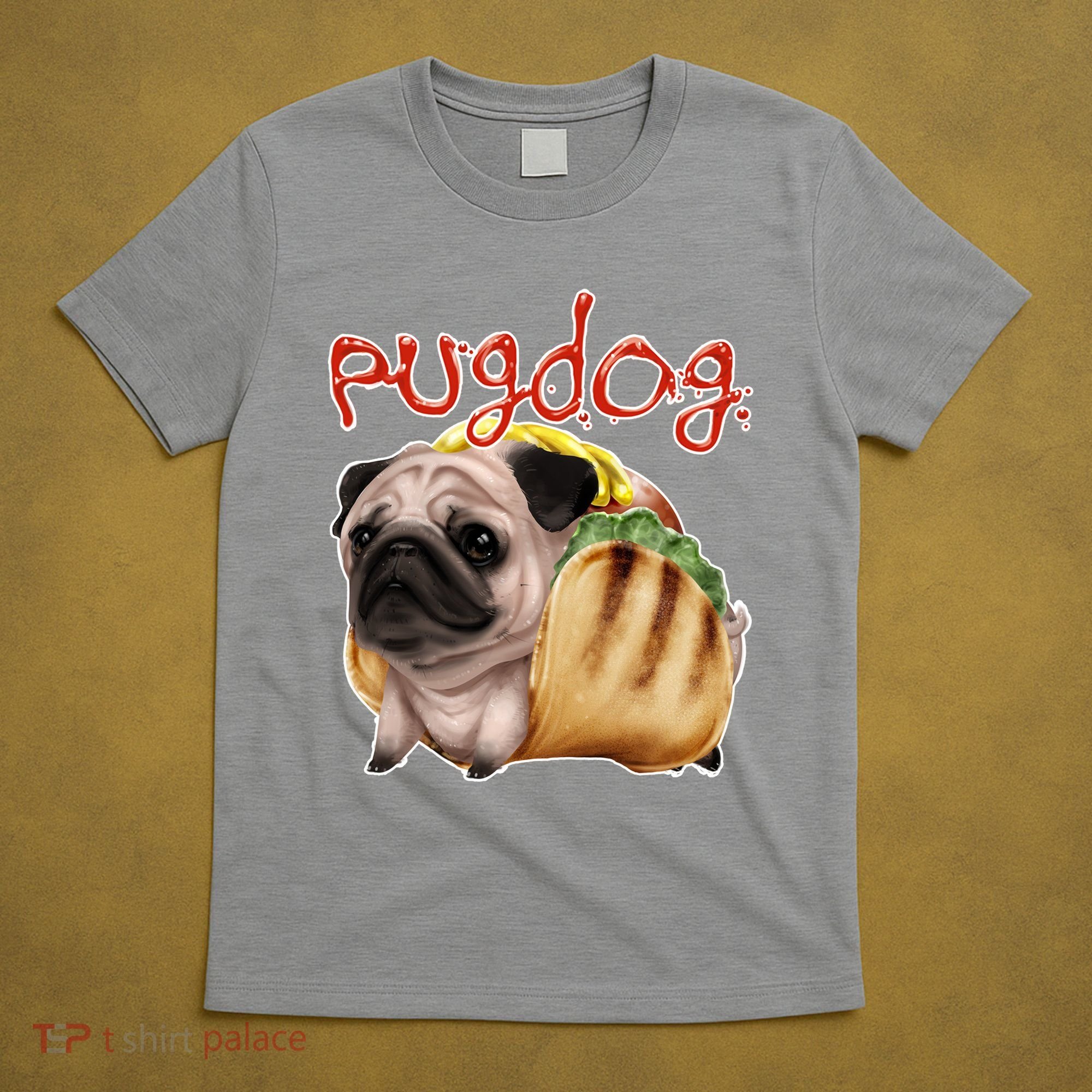Pug Dog Funny Food T-Shirt