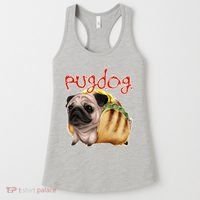 Pug Dog Funny Food Women's Tank Top thumb 0