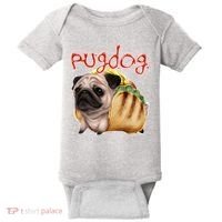 Pug Dog Funny Food Baby Bodysuit thumb 0