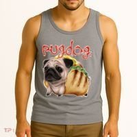 Pug Dog Funny Food Tank Top thumb 3