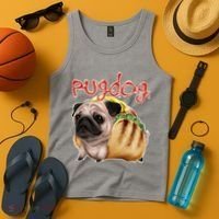 Pug Dog Funny Food Tank Top thumb 4