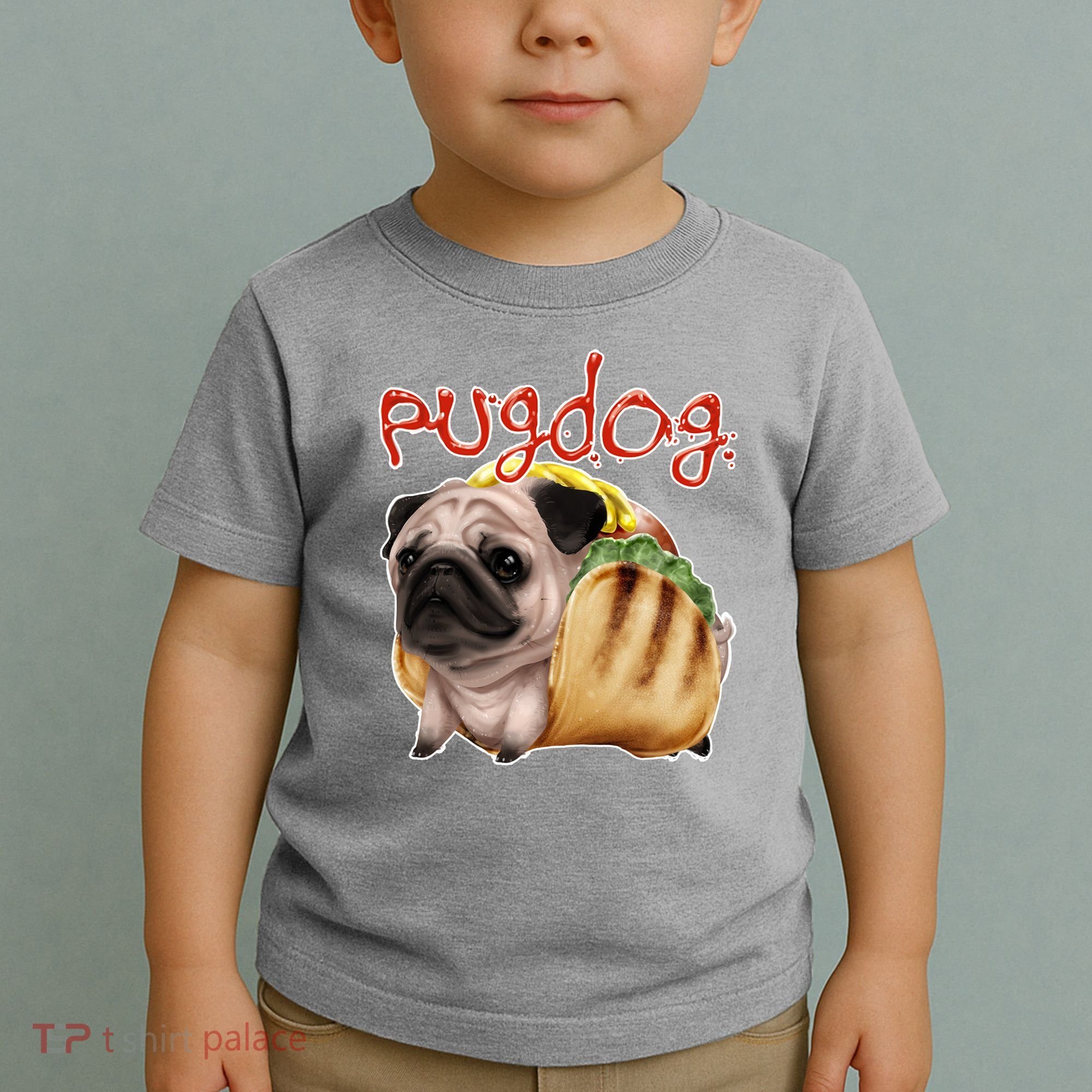 Pug Dog Funny Food Toddler T-Shirt