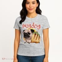Pug Dog Funny Food Women's T-Shirt thumb 4