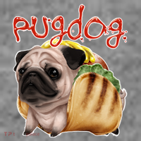 Pug Dog Funny Food Women's T-Shirt thumb 6