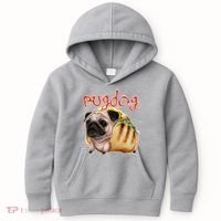 Pug Dog Funny Food Kids Hoodie thumb 0