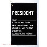 President Definition Gift Funny Job Title Gift Golf Towel thumb 0