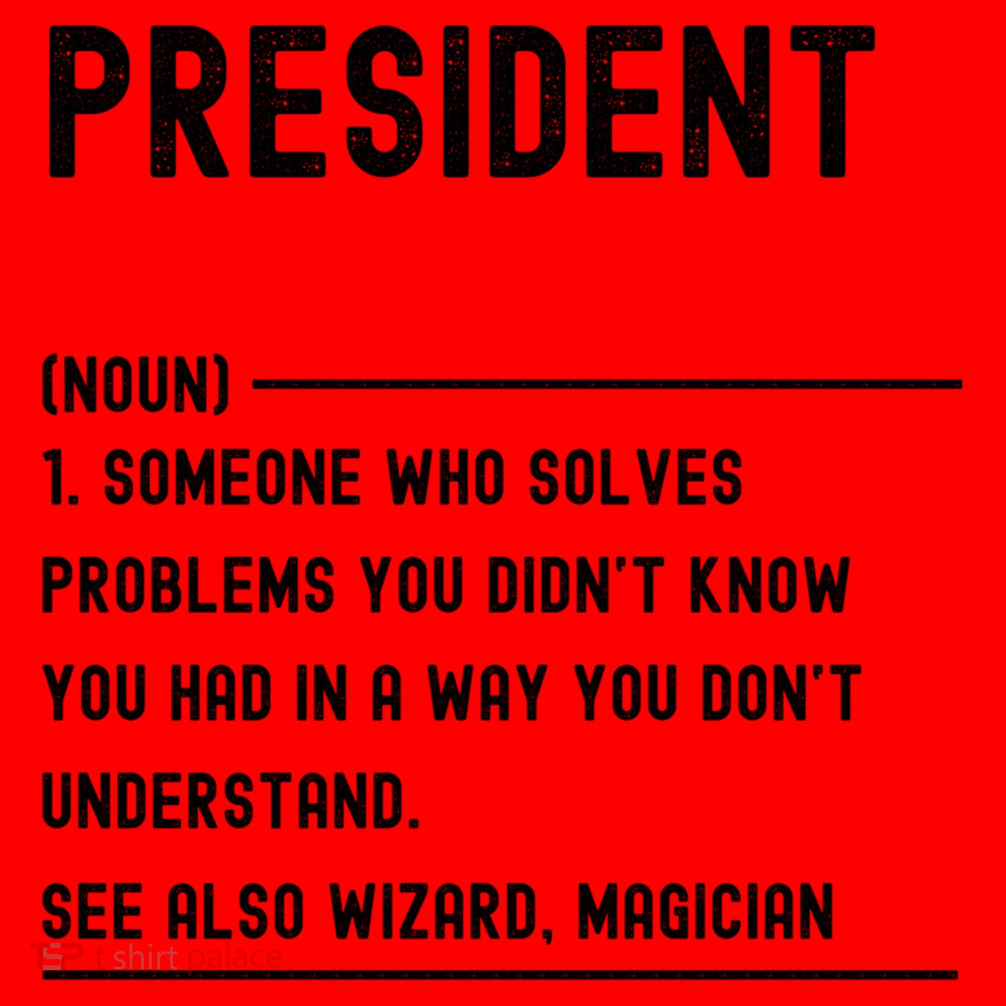 President Definition Gift Funny Job Title Gift Santa Hat