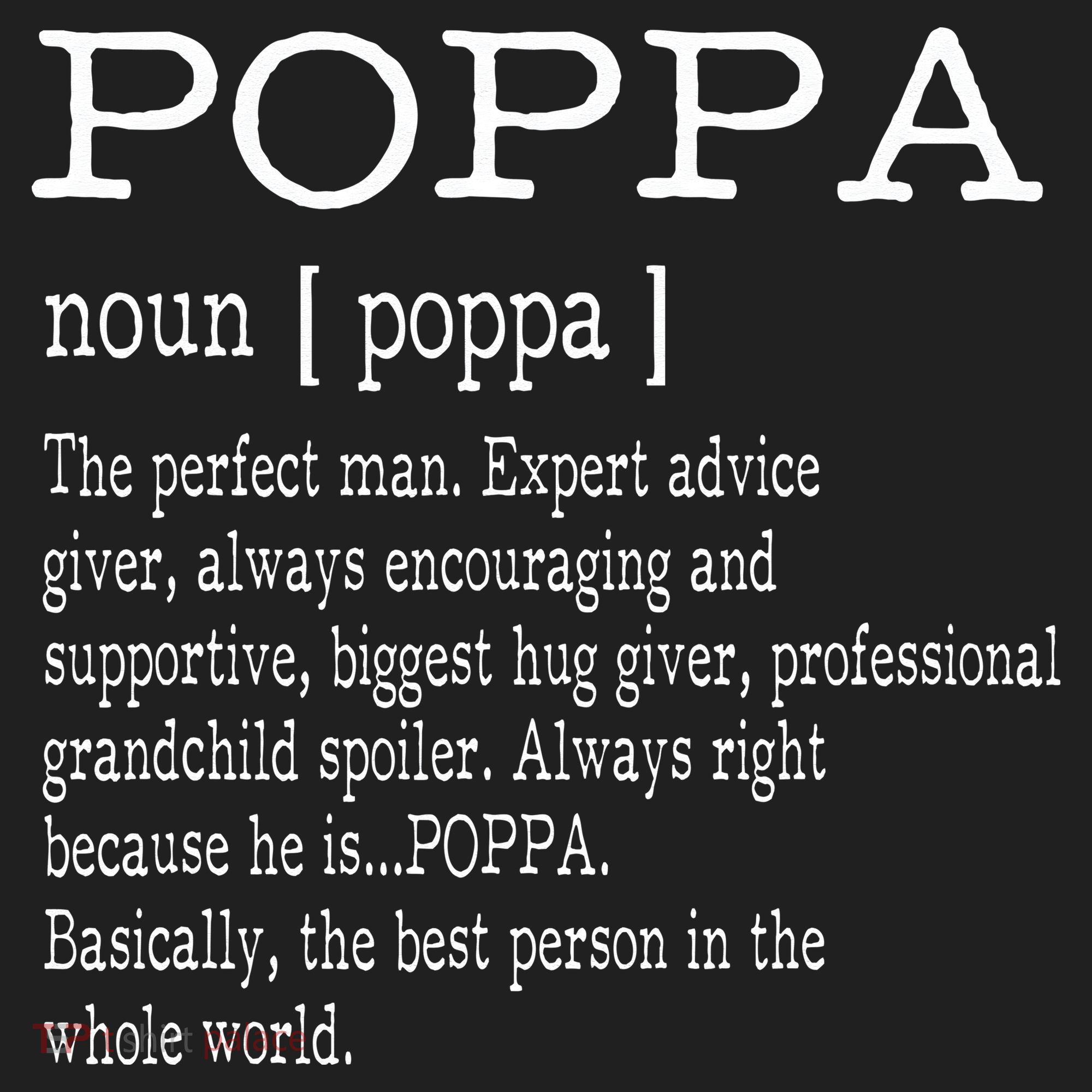 Poppa Definition Grandpa Fathers Day Gifts Beanie