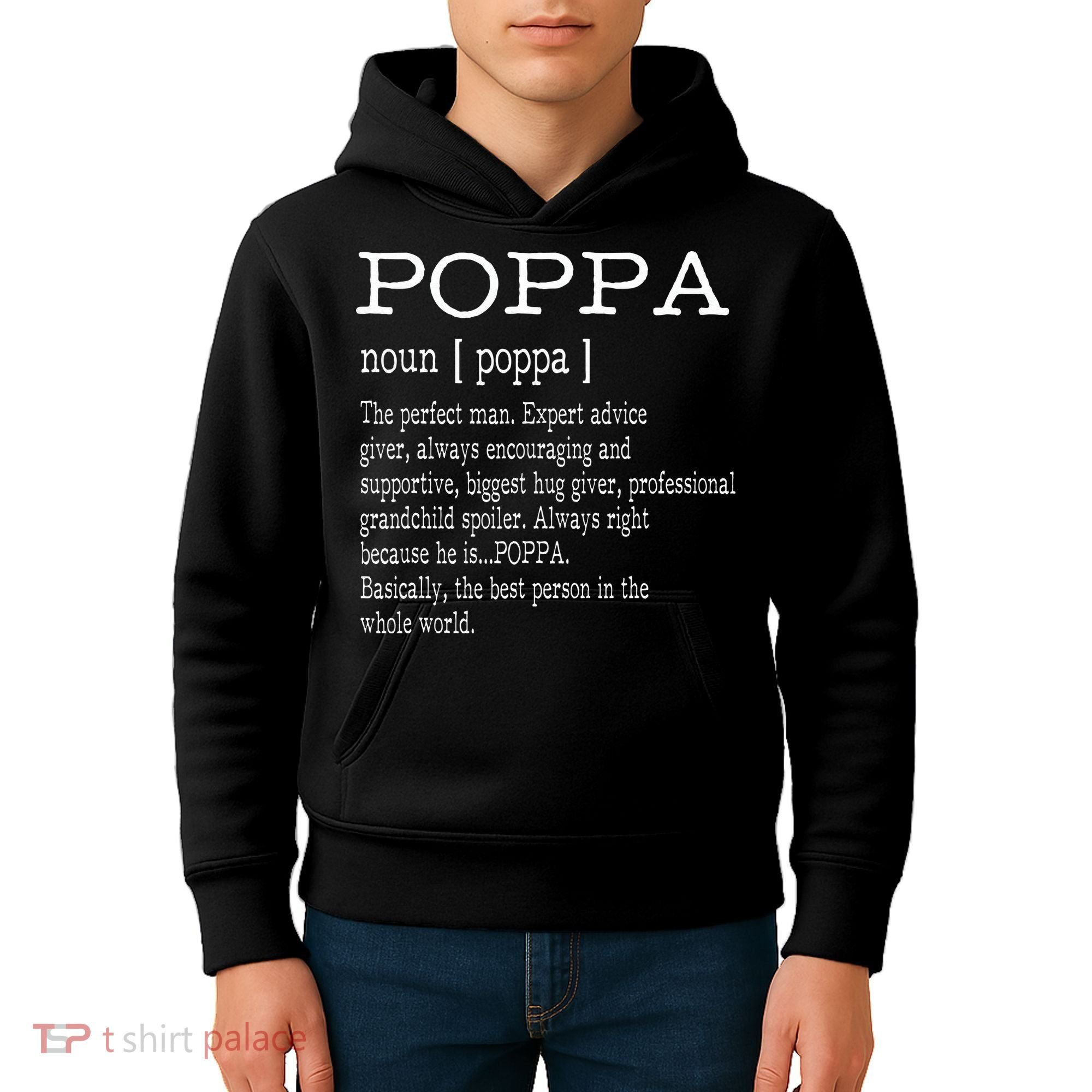 Poppa Definition Grandpa Fathers Day Gifts Kids Hoodie