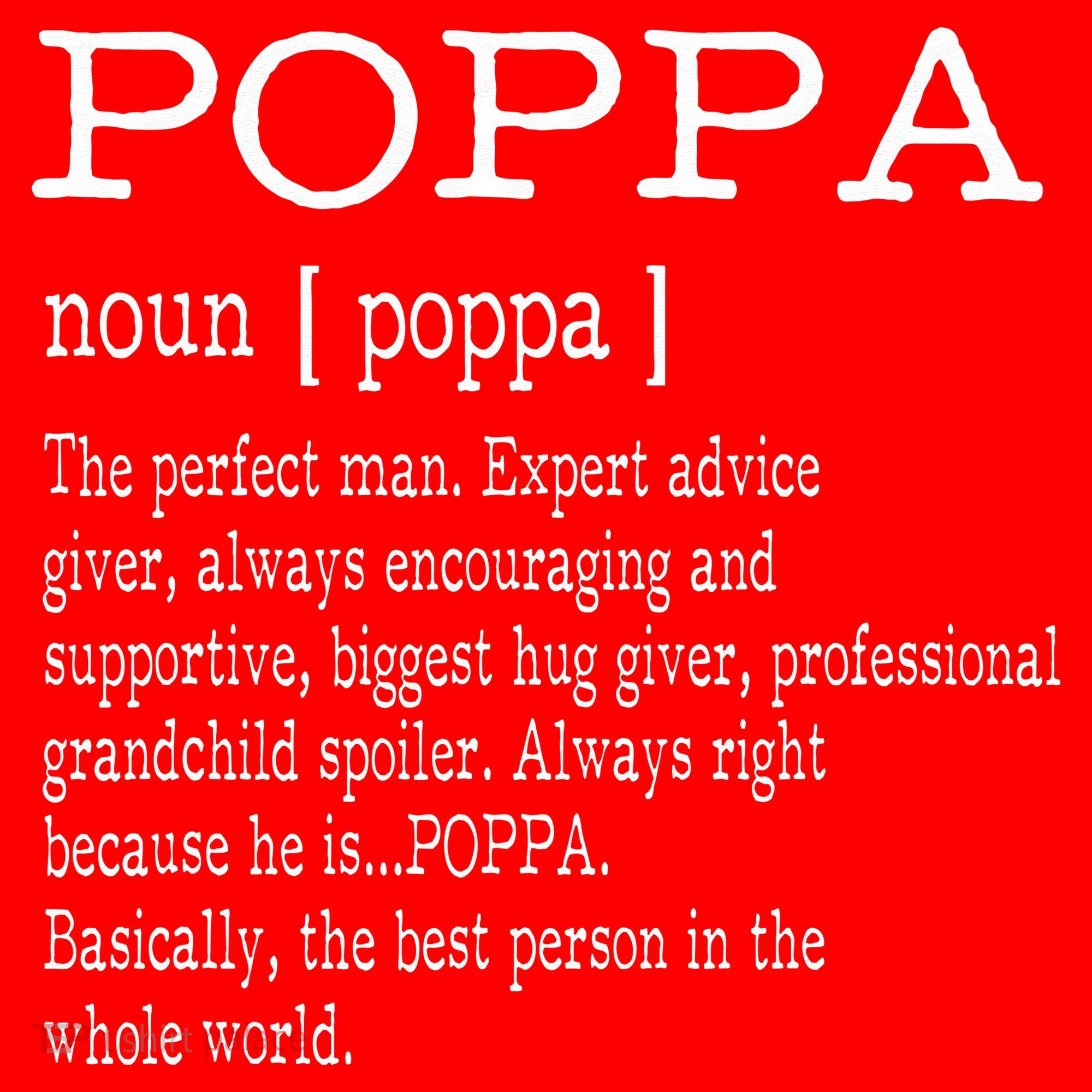 Poppa Definition Grandpa Fathers Day Gifts Santa Hat