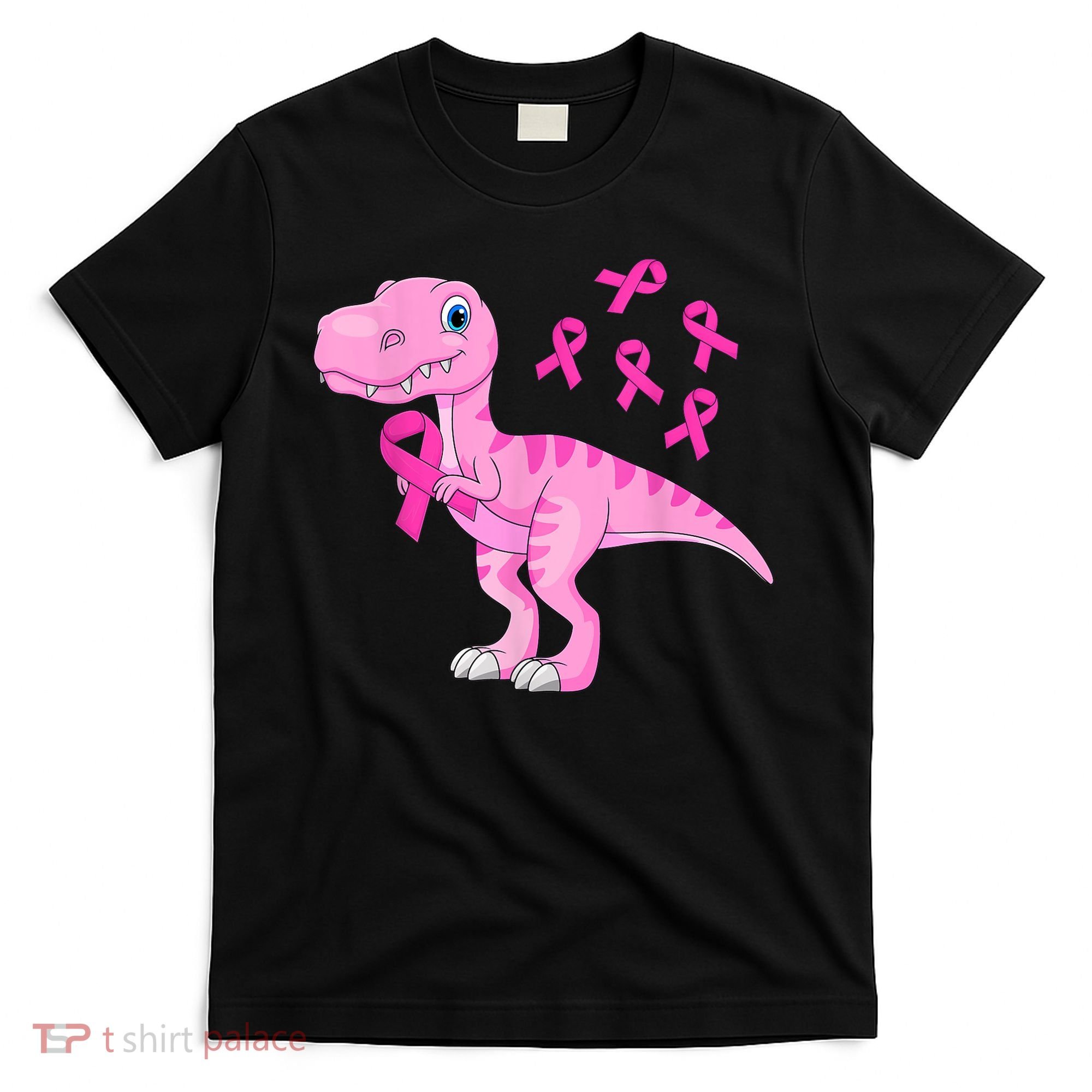 Pink Dinosaur Girls Pink Out Breast Cancer Gift T-Shirt