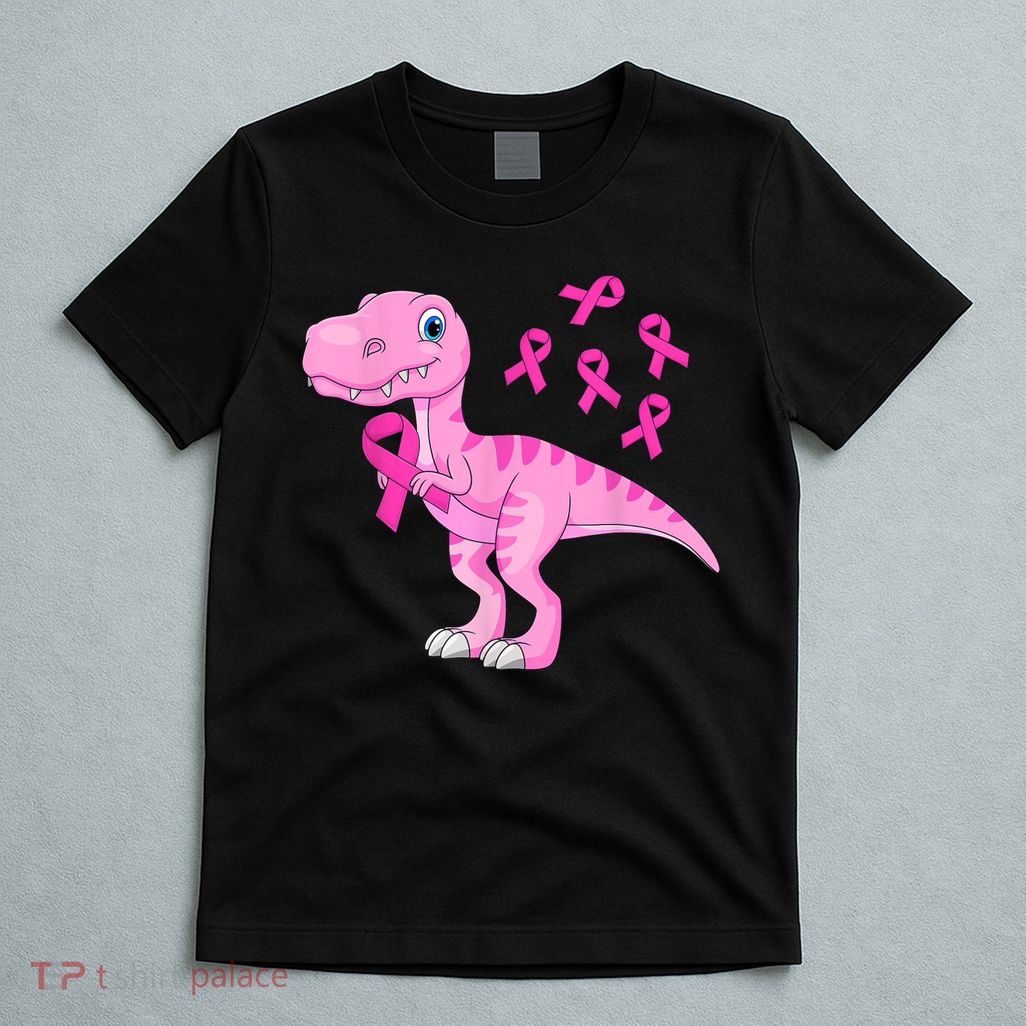 Pink Dinosaur Girls Pink Out Breast Cancer Gift T-Shirt