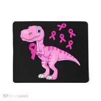 Pink Dinosaur Girls Pink Out Breast Cancer Gift Mousepad thumb 0