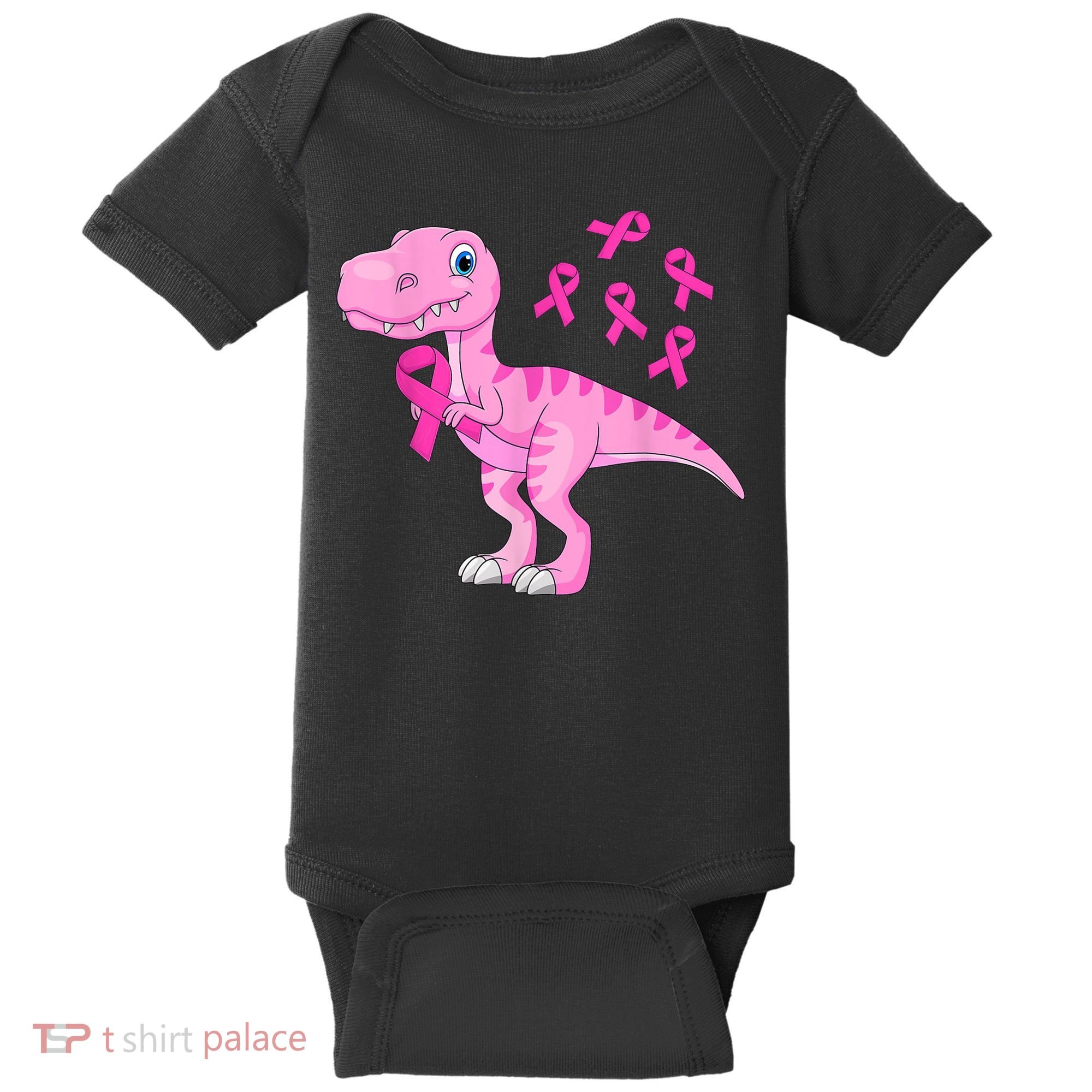 Pink Dinosaur Girls Pink Out Breast Cancer Gift Baby Bodysuit
