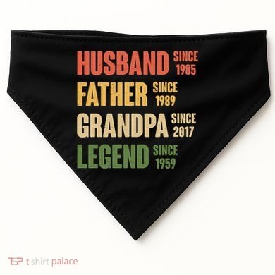 Personalized Dad Grandpa Gift Fathers Day Custom USA-Made Doggie Bandana