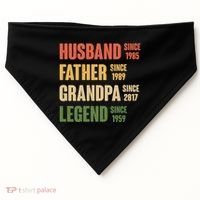 Personalized Dad Grandpa Gift Fathers Day Custom USA-Made Doggie Bandana thumb 0