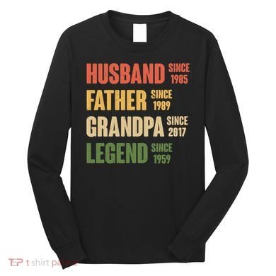 Personalized Dad Grandpa Gift Fathers Day Custom Long Sleeve Shirt