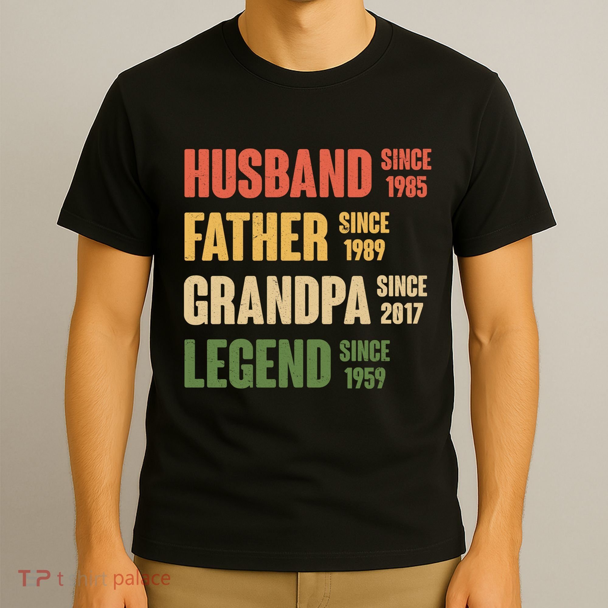 Personalized Dad Grandpa Gift Fathers Day Custom T-Shirt