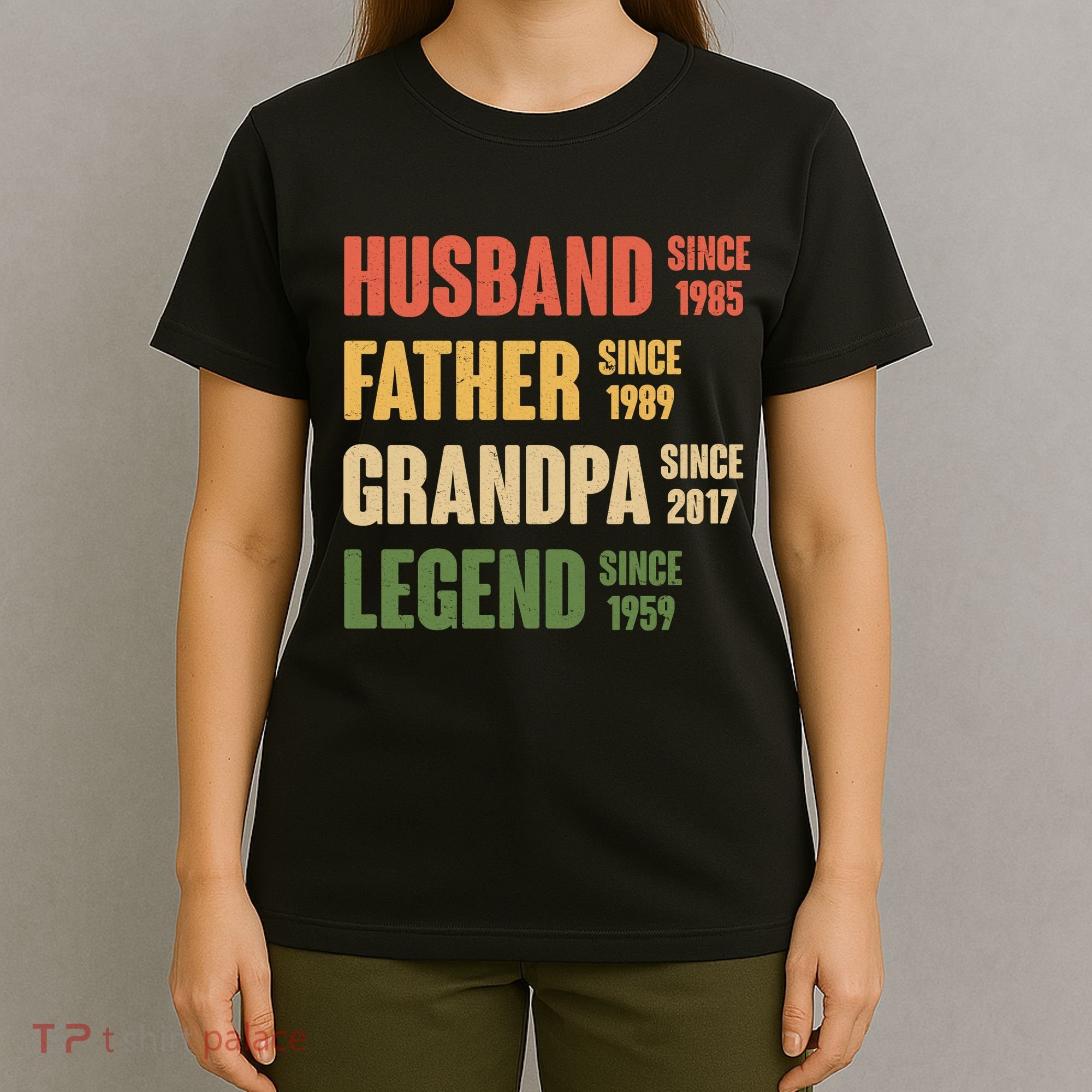 Personalized Dad Grandpa Gift Fathers Day Custom T-Shirt