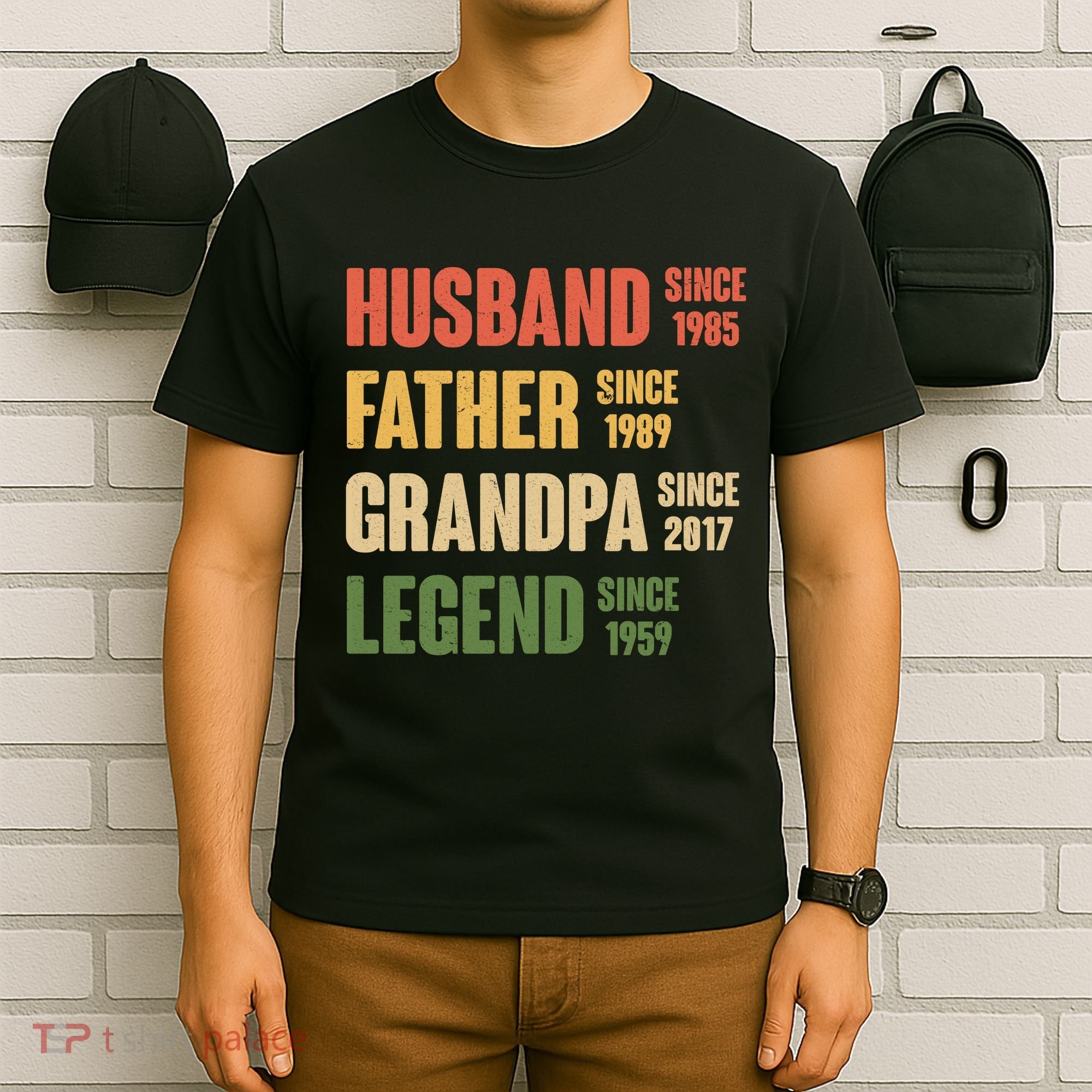 Personalized Dad Grandpa Gift Fathers Day Custom T-Shirt