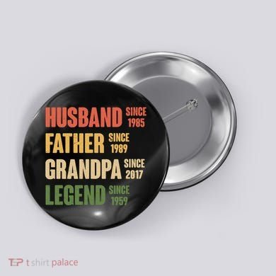 Personalized Dad Grandpa Gift Fathers Day Custom Button
