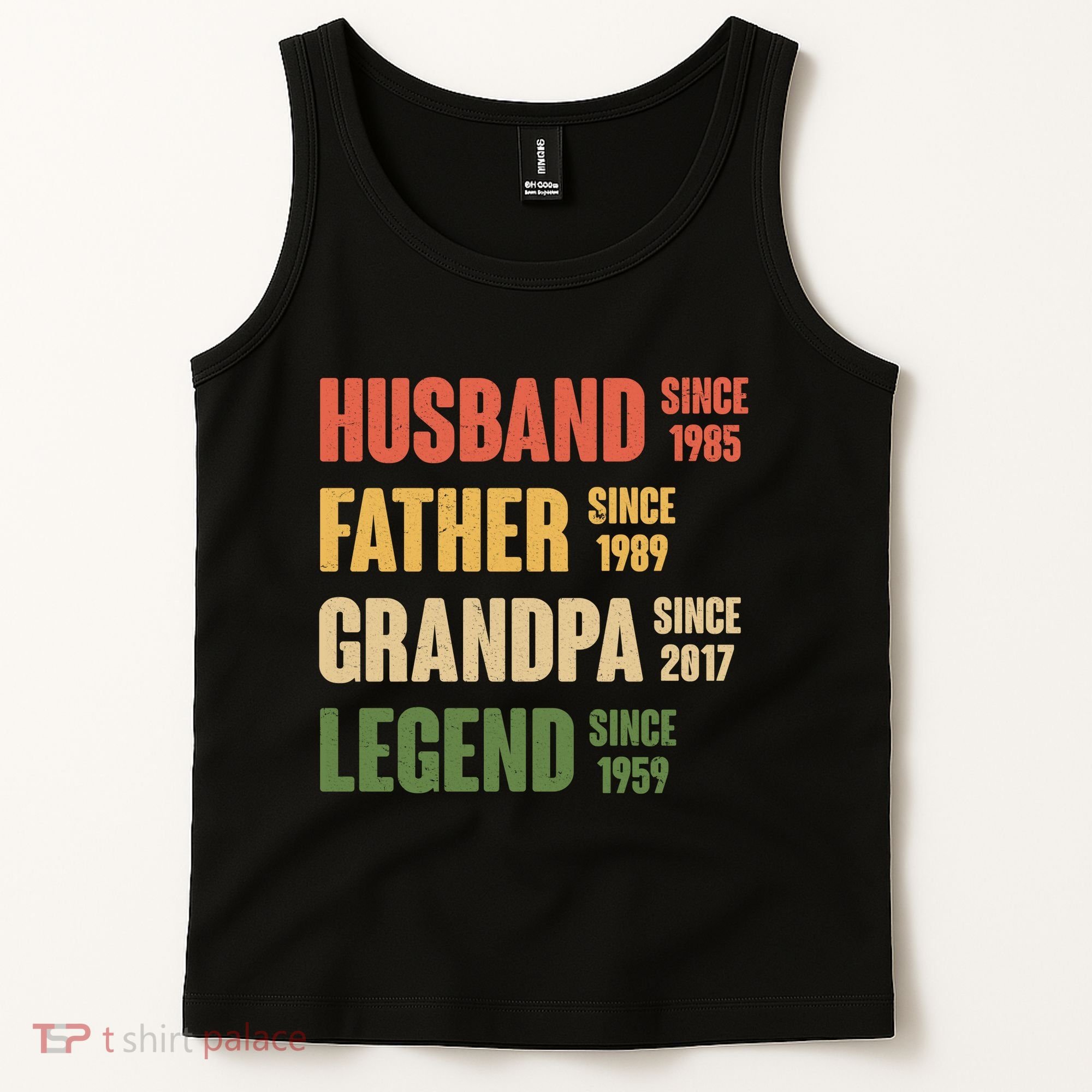 Personalized Dad Grandpa Gift Fathers Day Custom Tank Top