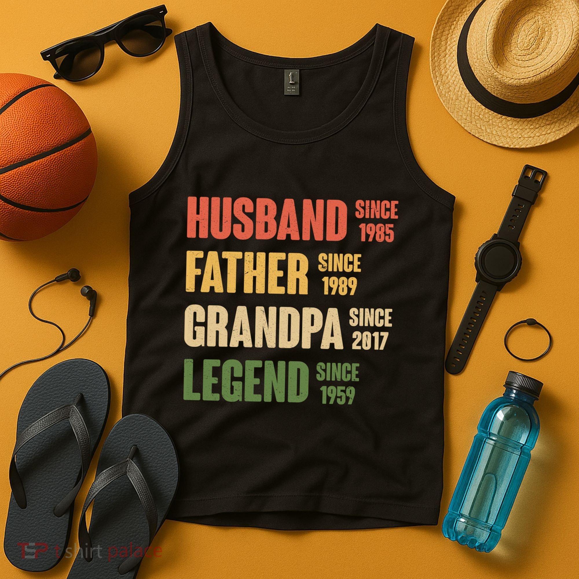 Personalized Dad Grandpa Gift Fathers Day Custom Tank Top