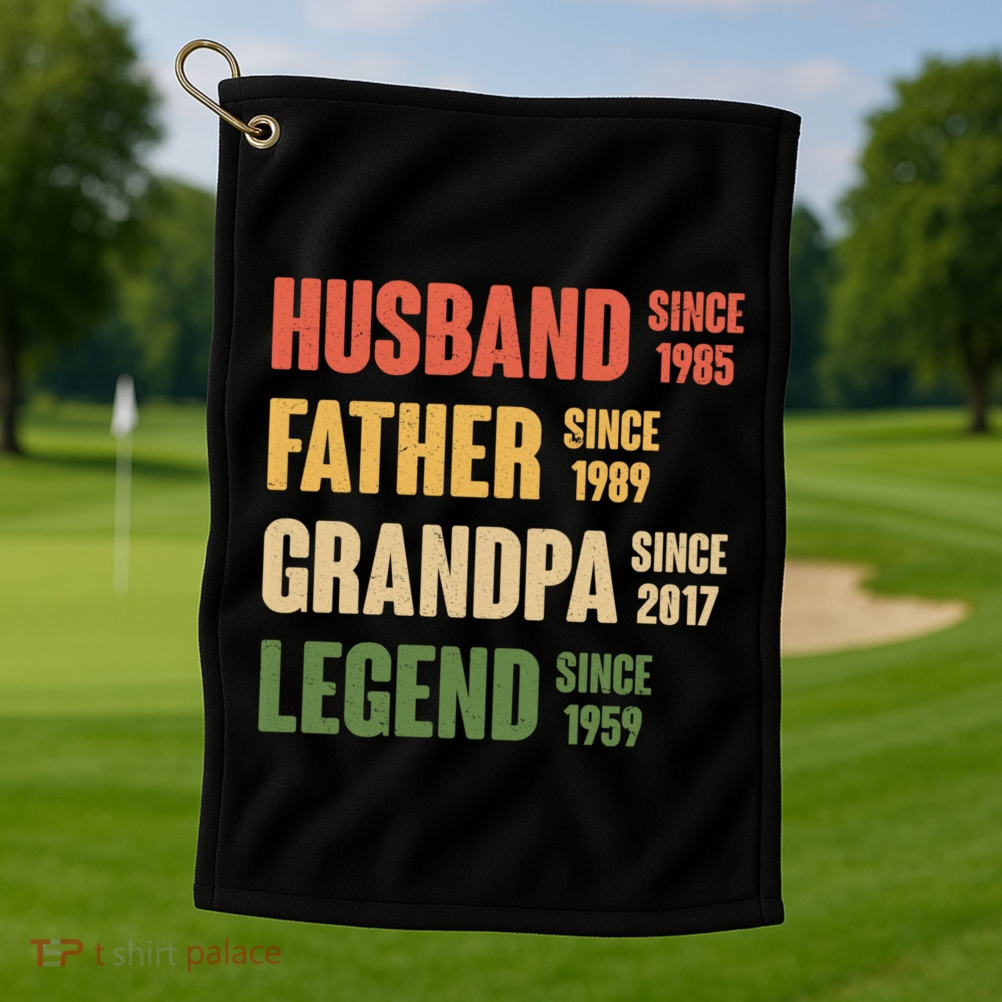 Personalized Dad Grandpa Gift Fathers Day Custom Golf Towel