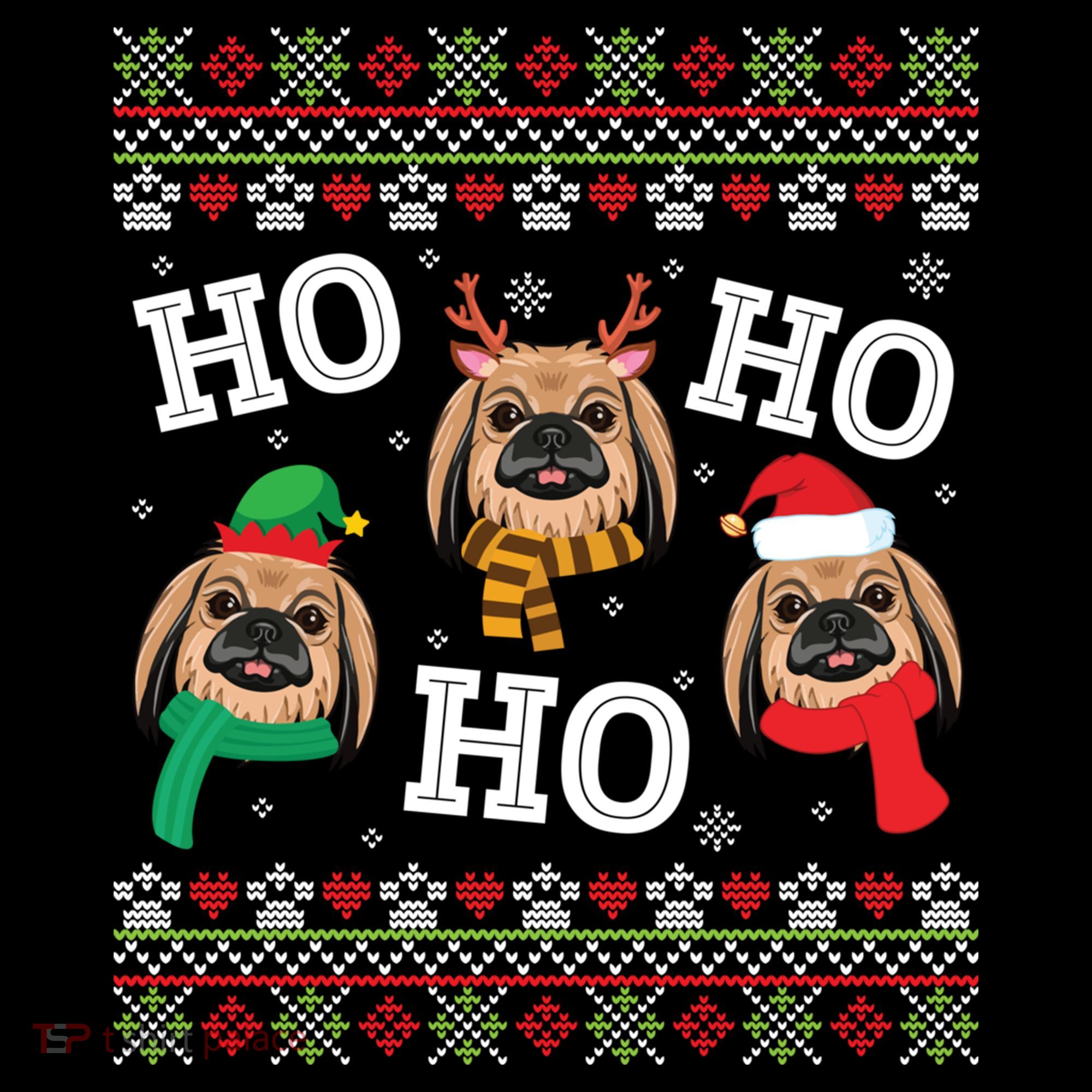 Pekingese Dog Ho Ho Ho Merry Christmas Dad Mom Ugly Sweater Gift Coffee Mug
