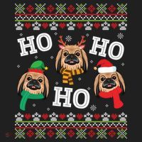Pekingese Dog Ho Ho Ho Merry Christmas Dad Mom Ugly Sweater Gift Hat thumb 2