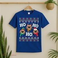 Pekingese Dog Ho Ho Ho Merry Christmas Dad Mom Ugly Sweater Gift T-Shirt thumb 2
