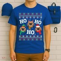 Pekingese Dog Ho Ho Ho Merry Christmas Dad Mom Ugly Sweater Gift T-Shirt thumb 6