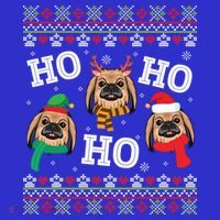 Pekingese Dog Ho Ho Ho Merry Christmas Dad Mom Ugly Sweater Gift Polo thumb 2