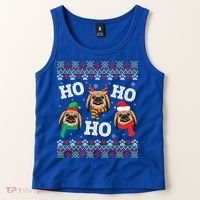 Pekingese Dog Ho Ho Ho Merry Christmas Dad Mom Ugly Sweater Gift Tank Top thumb 2