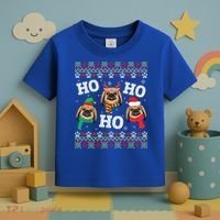 Pekingese Dog Ho Ho Ho Merry Christmas Dad Mom Ugly Sweater Gift Toddler T-Shirt thumb 3