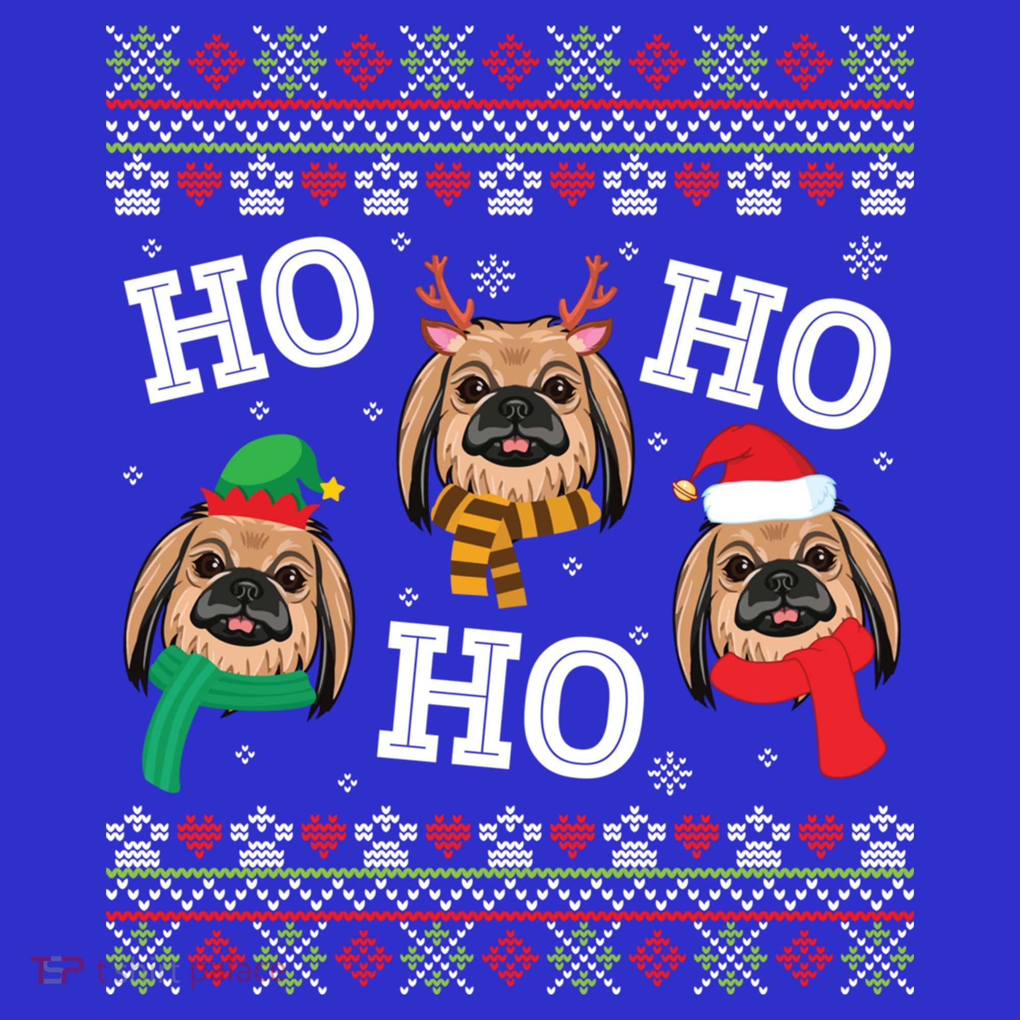 Pekingese Dog Ho Ho Ho Merry Christmas Dad Mom Ugly Sweater Gift Visor