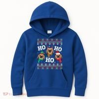 Pekingese Dog Ho Ho Ho Merry Christmas Dad Mom Ugly Sweater Gift Kids Hoodie thumb 0