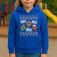 Pekingese Dog Ho Ho Ho Merry Christmas Dad Mom Ugly Sweater Gift Kids Hoodie thumb 3