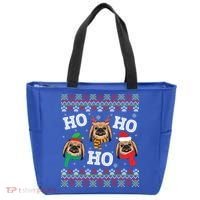 Pekingese Dog Ho Ho Ho Merry Christmas Dad Mom Ugly Sweater Gift Tote Bag thumb 0