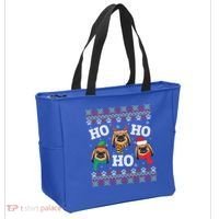 Pekingese Dog Ho Ho Ho Merry Christmas Dad Mom Ugly Sweater Gift Tote Bag thumb 2