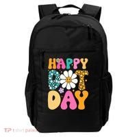 Polka Dot Hippie Flowers Smile Face Groovy Teacher Happy Dot Day Gift Backpack thumb 0