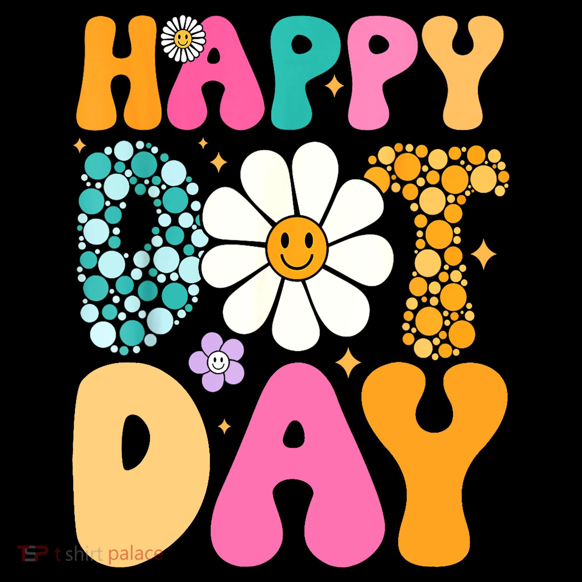 Polka Dot Hippie Flowers Smile Face Groovy Teacher Happy Dot Day Gift Coffee Mug