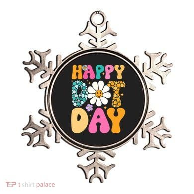 Polka Dot Hippie Flowers Smile Face Groovy Teacher Happy Dot Day Gift Ornament