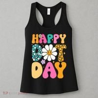 Polka Dot Hippie Flowers Smile Face Groovy Teacher Happy Dot Day Gift Women's Tank Top thumb 3