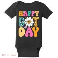 Polka Dot Hippie Flowers Smile Face Groovy Teacher Happy Dot Day Gift Baby Bodysuit thumb 0
