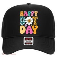 Polka Dot Hippie Flowers Smile Face Groovy Teacher Happy Dot Day Gift Hat thumb 0