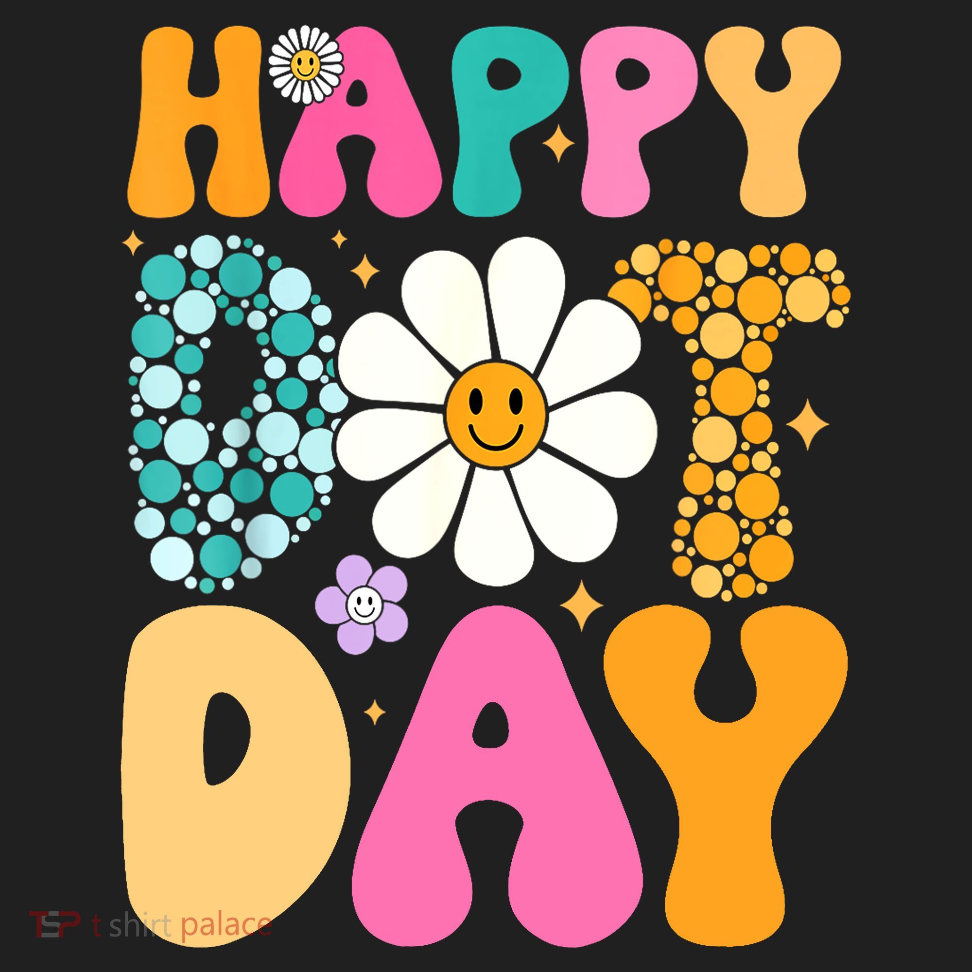 Polka Dot Hippie Flowers Smile Face Groovy Teacher Happy Dot Day Gift Hat